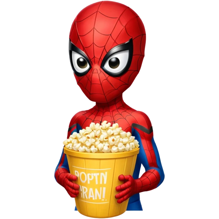 Spider-Man is holding popcorn emoji