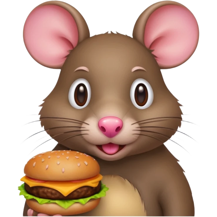 A rat eating a cheeseburger  emoji