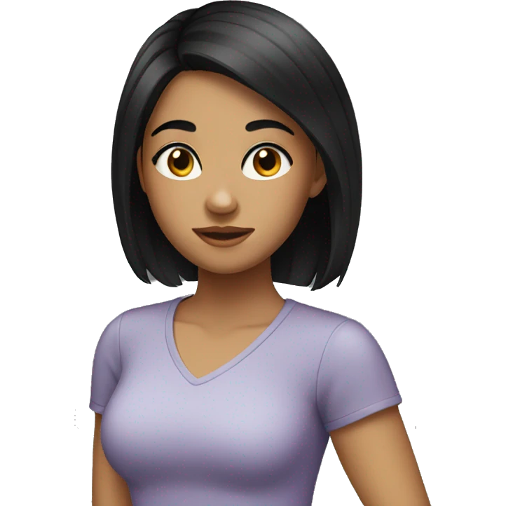 A girl with black hair emoji