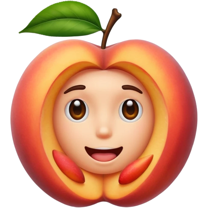 A finger inside of a peach  emoji