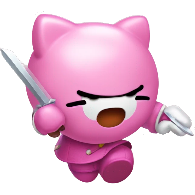 kirby fighting hello kitty  emoji