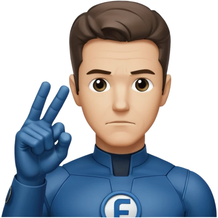 Reed Richard’s from the Fantastic 4 holding up 4 fingers thumb down out in front of himself  emoji