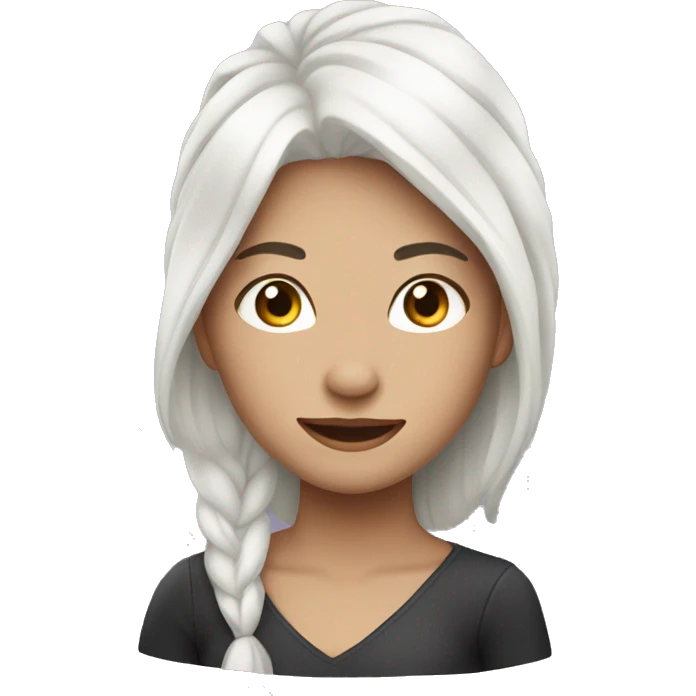 girl with white hair and beatifull face emoji