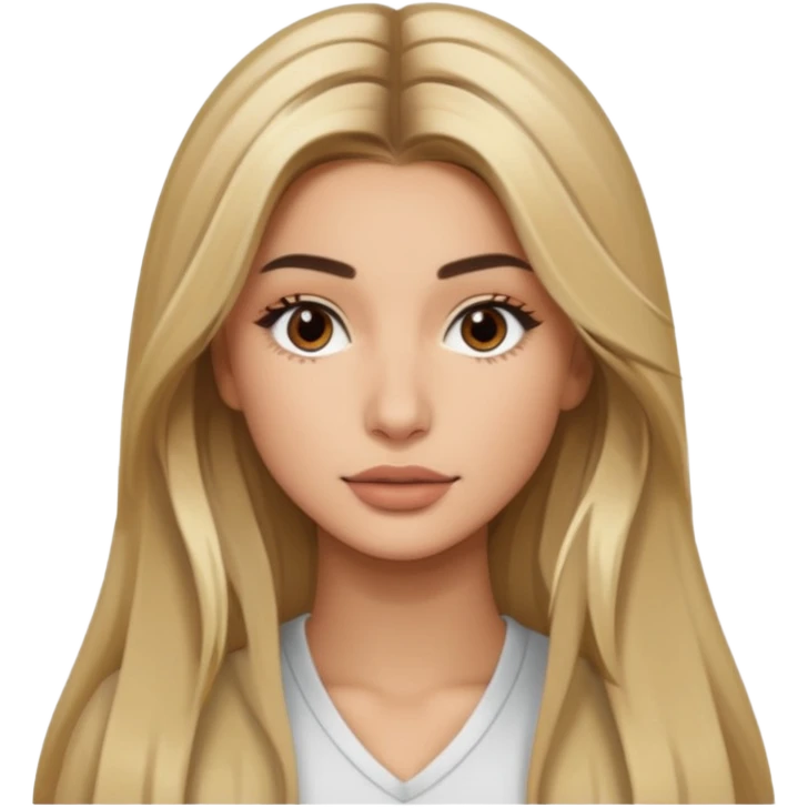 Hailey bieber with long hair emoji