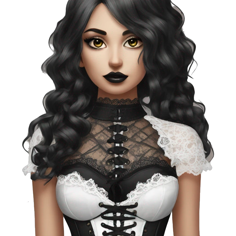 gothic lace corset black emoji