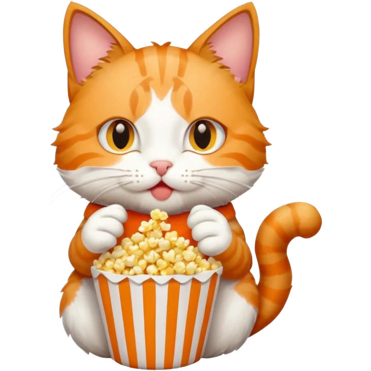 Gato comendo pipoca emoji