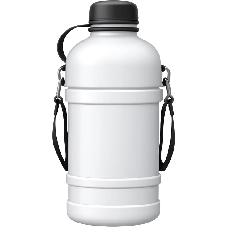 white hiking water bottle canteen with strap emoji