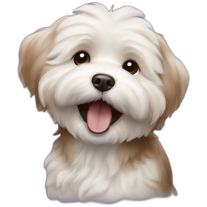 laughing brown coloured dog bichon havanese emoji