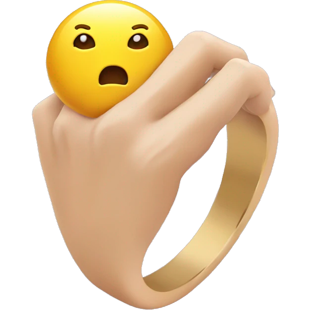 Bague pour les mains sur les dent emoji