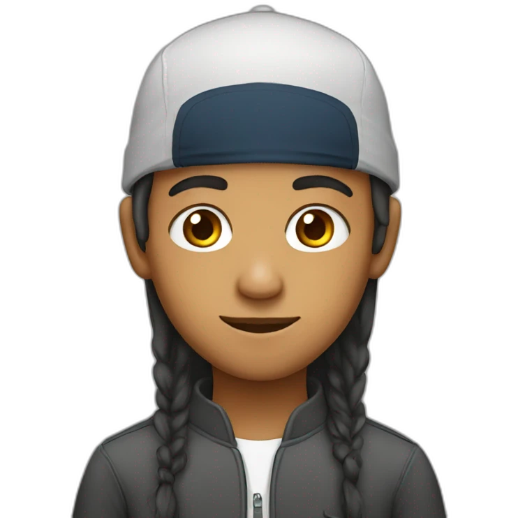 Muslim boy with long hair and a cap emoji