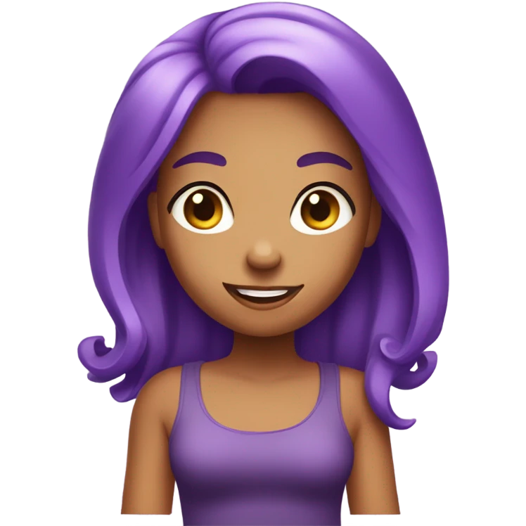 Purple hair girl tan sassy girl emoji