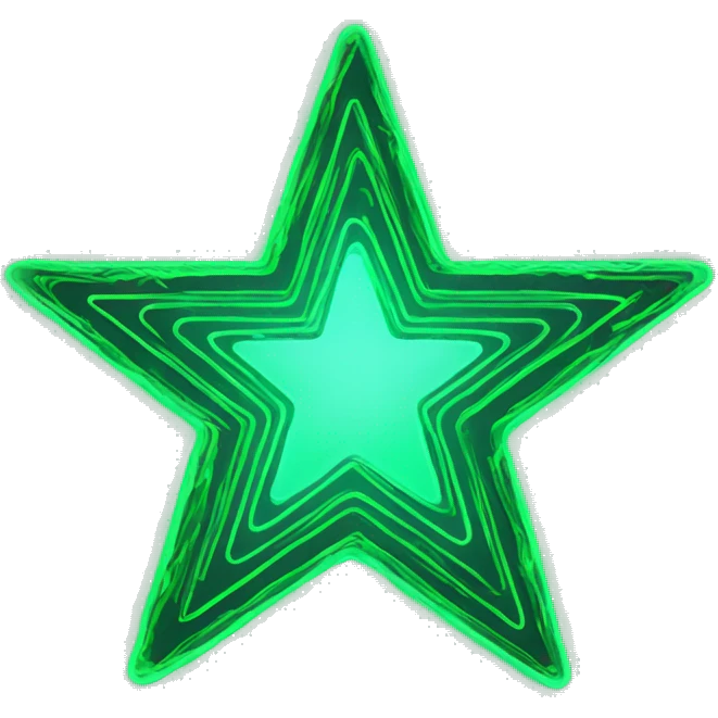 A Star made by Plasma green neon emoji