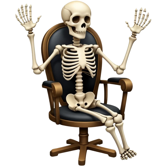 skeleton sitting in a chair emoji