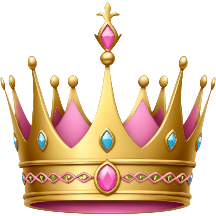 A luxurious golden crown with pink accents and elegant details, featuring a prominent empty space  emoji