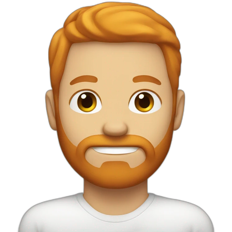 white male with ginger beard and bold head emoji