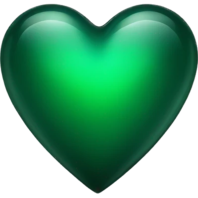 Dark green glass heart  emoji