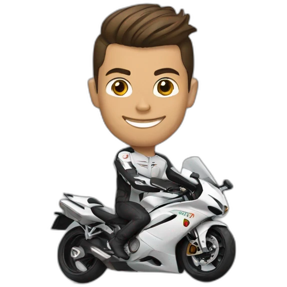 Cristiano ronaldo sur moto emoji