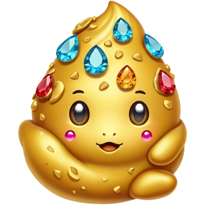 Golden Poo with gemstones in it emoji