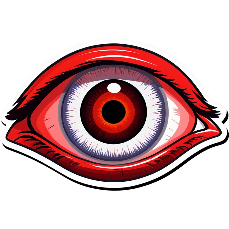Red eye pupil emoji