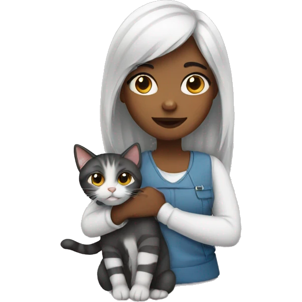 girl with cat emoji