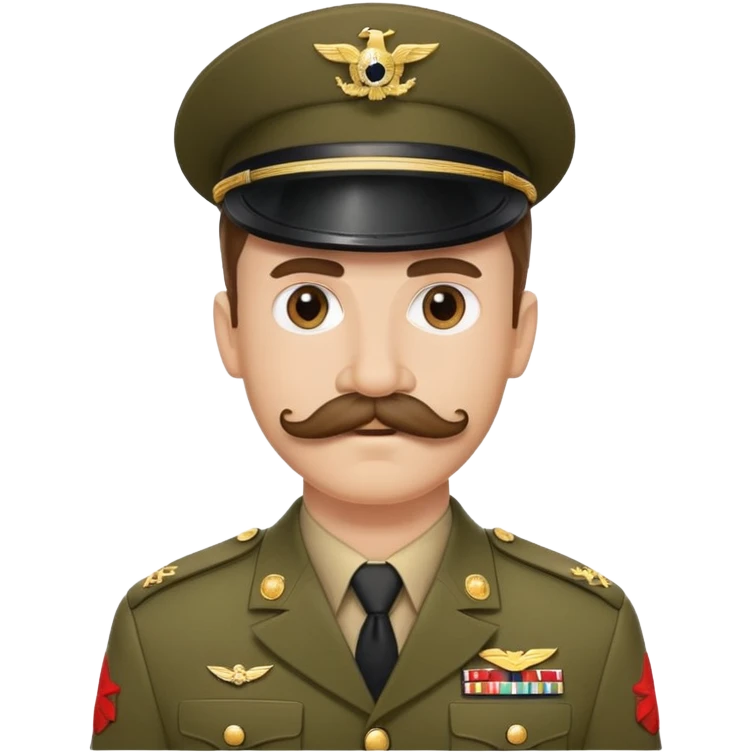 Soldier with curly mustache in military uniform emoji