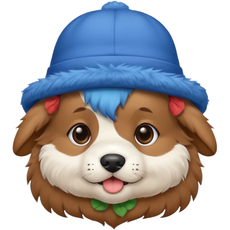 puppy dog with hat blue emoji