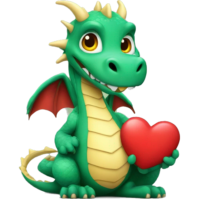 dragon holding heart  emoji