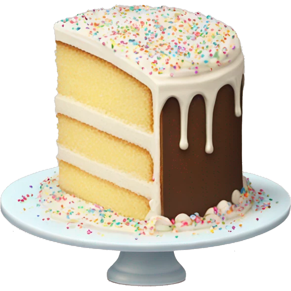 Vanilla cake with sprinkles  emoji