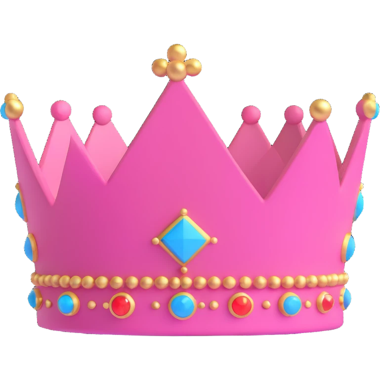 crown, pink color emoji