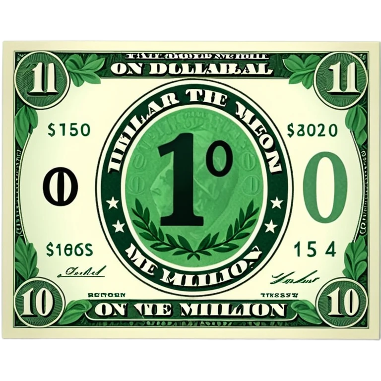 Make a dollar saying $1 million emoji