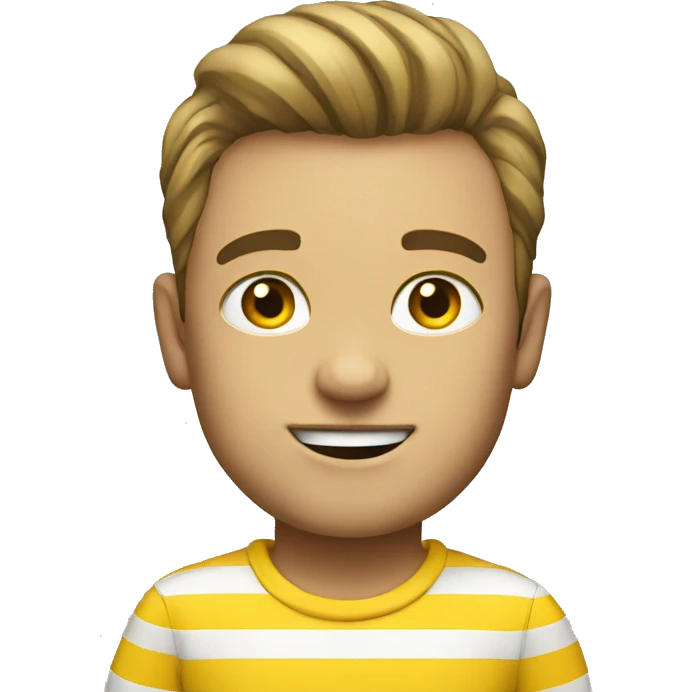 drew philips wearing yellow striped shirt emoji