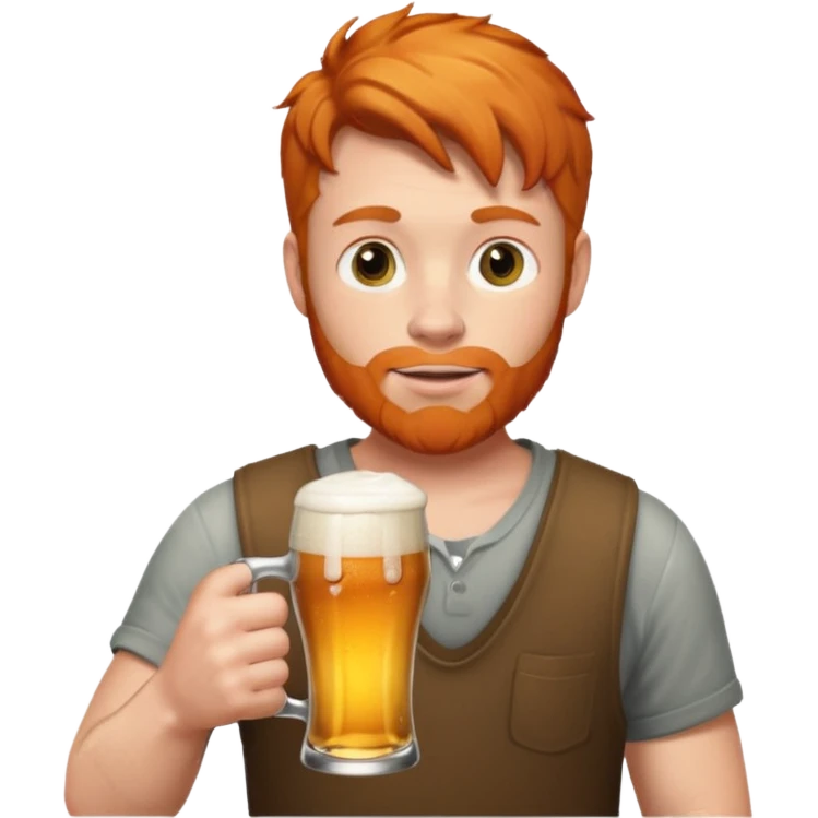 Ginger male with beer emoji