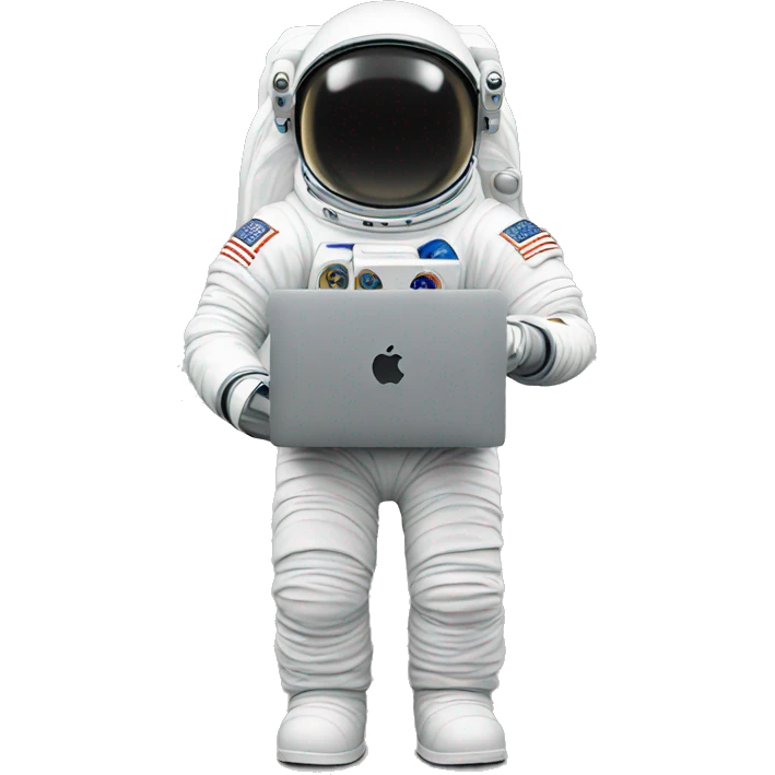 an astronaut with macbook air emoji