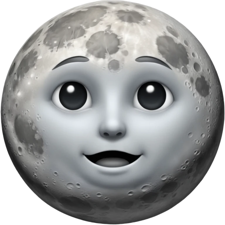 Real moon does not have eyes or mouse emoji