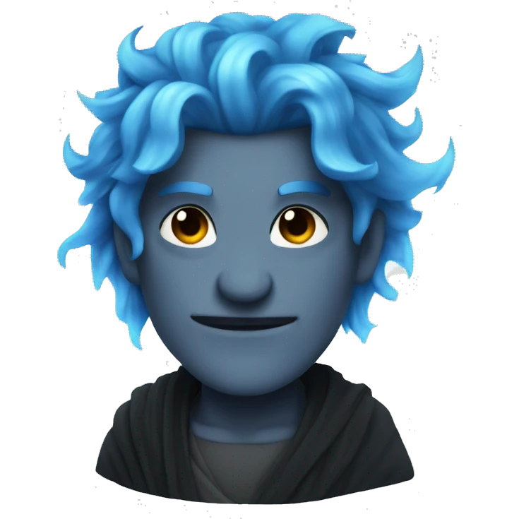 Hades, with blue flame hair.  emoji