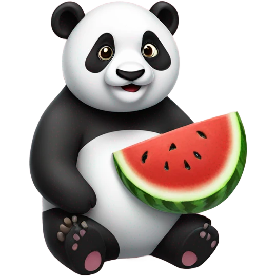 Panda eating watermelon emoji