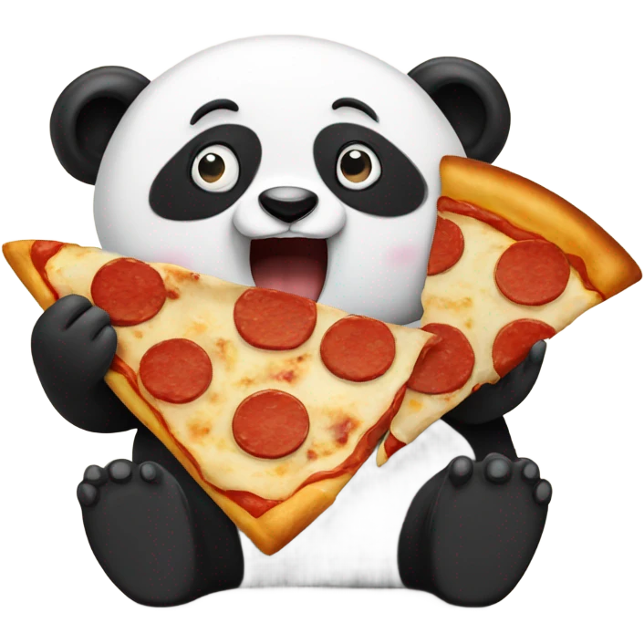 Panda eating pizza emoji