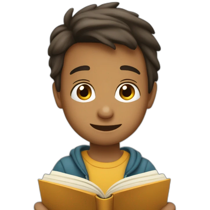 Un niño leyendo un cuento  emoji