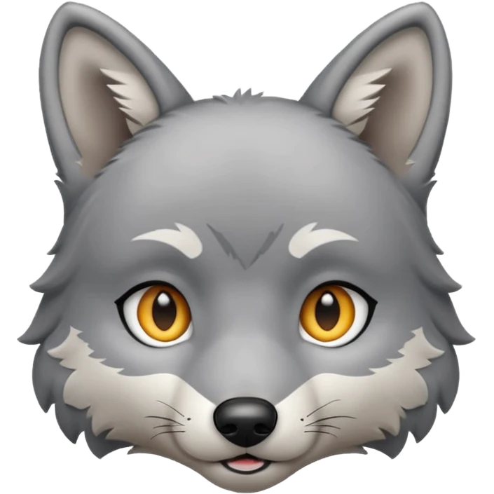 Wolf pup with soft fur and alert ears. emoji