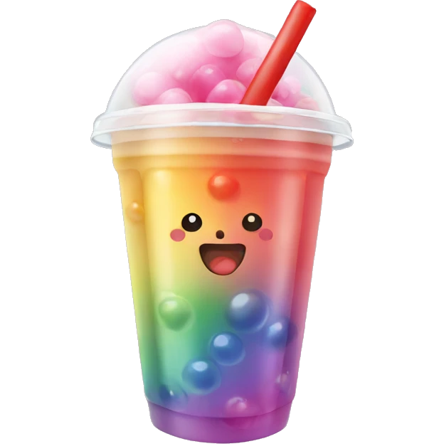 rainbow bubble tea emoji