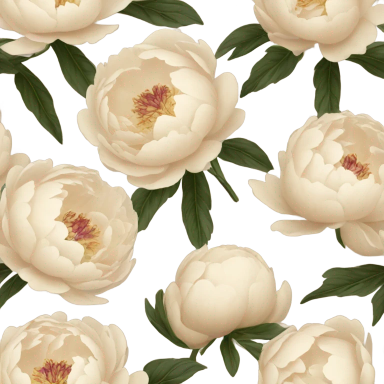 Beige peonies  emoji