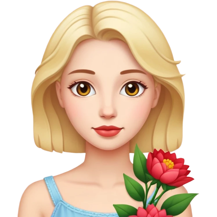 Woman with flowers  emoji