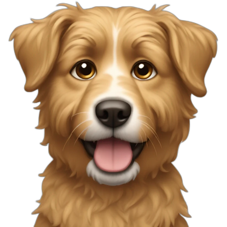 Scruffy dog tan face emoji