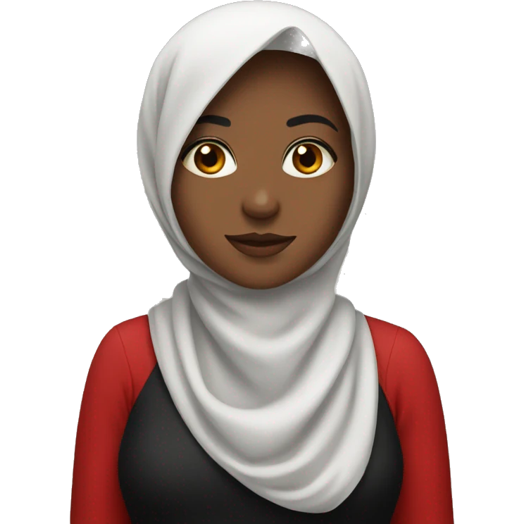 Girl in red black hidjab emoji
