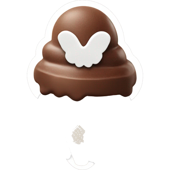 Chocolate ice cream with angel halo emoji