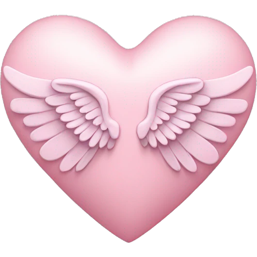 light pink heart with angel wings emoji