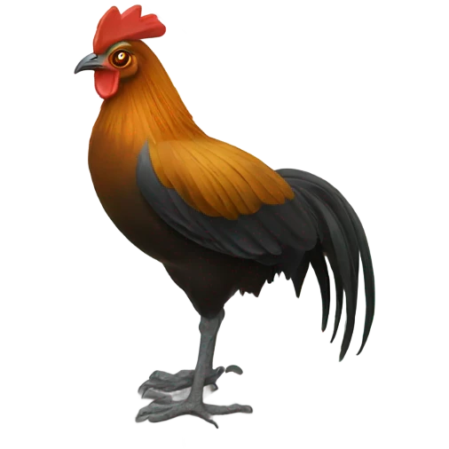 Jungle fowl with a dipper emoji
