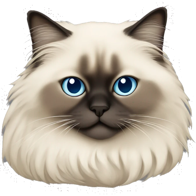 Sleeping himalayan ragdoll cat with full dark face and dark feet emoji