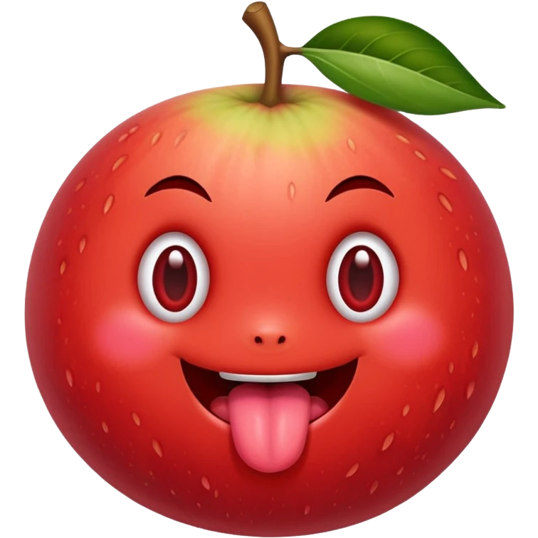 Fruit with tongue sticking out and cute beady eyes  emoji