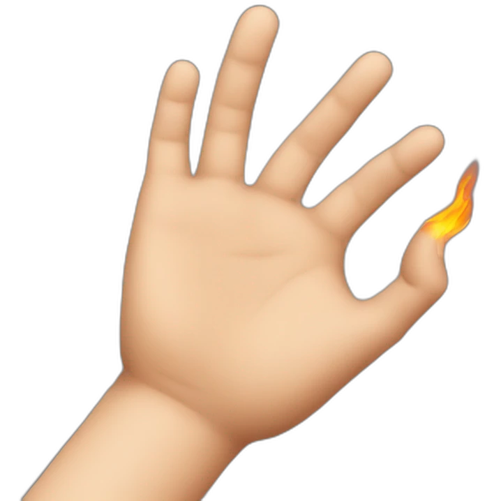 hand andfire emoji
